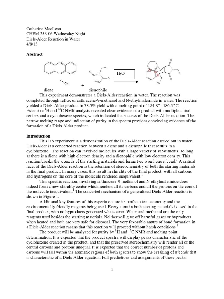 diels alder lab report chegg rutgers orgo lab diels alder